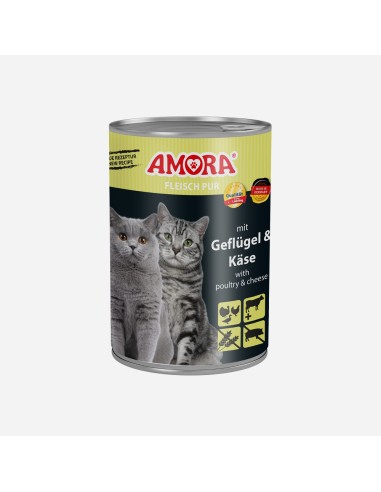 AMORA Cat Fleisch Pur Geflügel+Käse 400gD