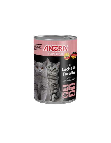 AMORA Cat Fleisch Pur Lachs+Forelle 400gD