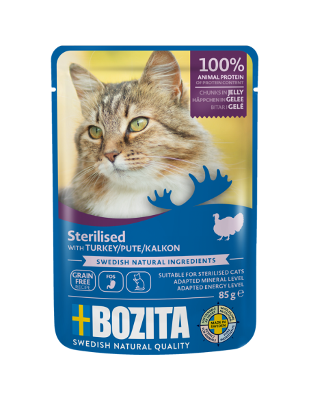 Bozita Sterilised Häppchen in Gelee mit Pute 85gP