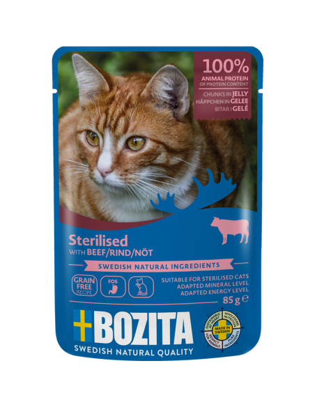 Bozita Sterilised Häppchen in Gelee mit Rind 85gP