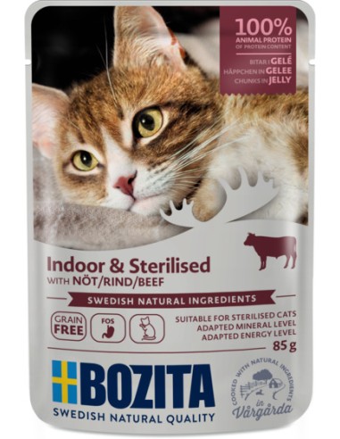 Bozita Cat Happen in Gelee Indoor+Sterilised Rind 85gP
