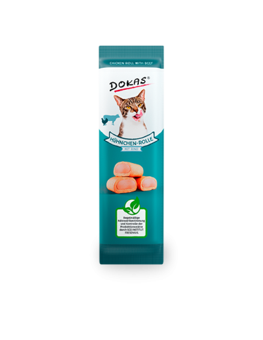 Dokas Cat Huhn-Rolle Rind 10g