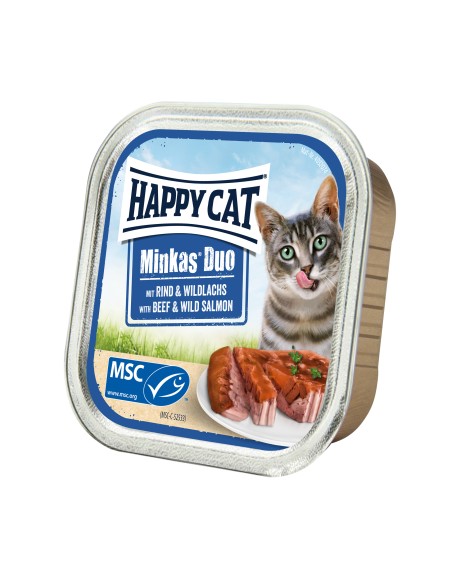 HappyCat Minkas Duo Rind+WLachs 100gS