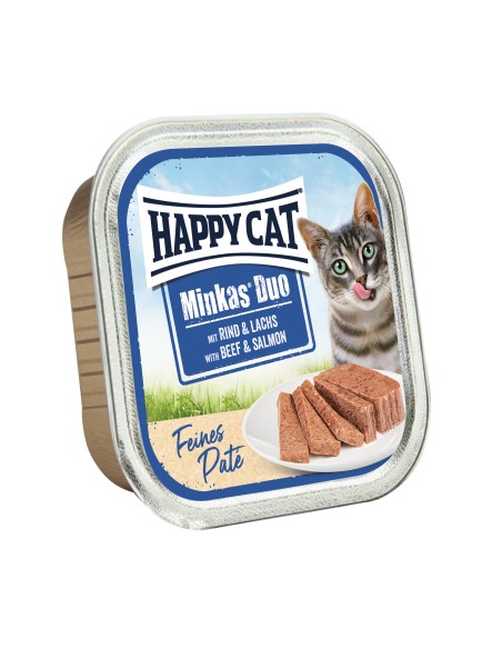 HappyCat Minkas Duo Rind & Lachs Pat√© 100gS
