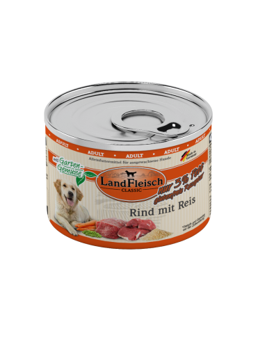 LandFleisch Dog Classic Rind mit Reis 195gD