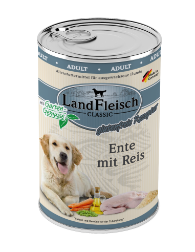 LandFleisch Dog Classic Ente mit Reis 400gD