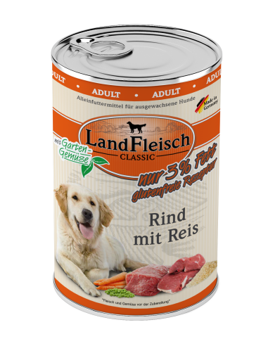 LandFleisch Dog Classic Rind mit Reis 400gD