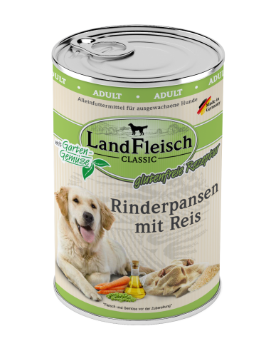 LandFleisch Dog Classic Rinderpansen mit Reis 400gD