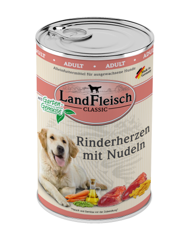 LandFleisch Dog Classic Rinderherz mit Nudeln 400gD
