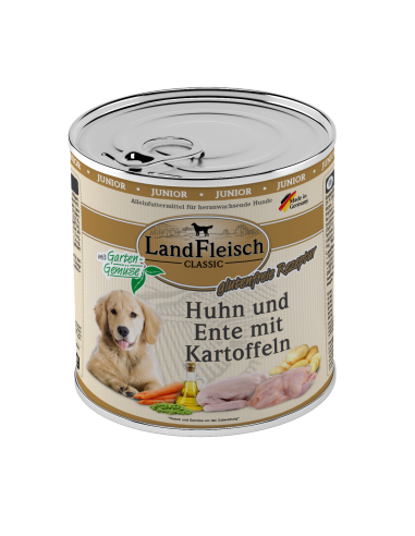 LandFleisch Dog Classic Junior Huhn,Ente+Kart 800gD