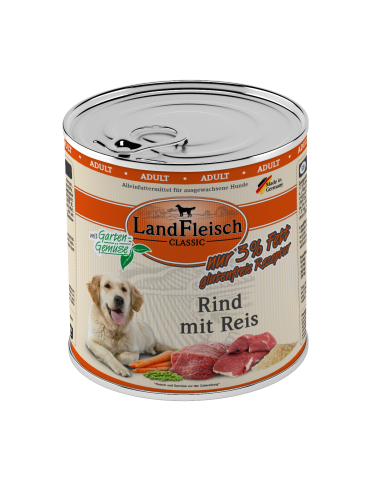 LandFleisch Dog Classic Rind mit Reis 800gD