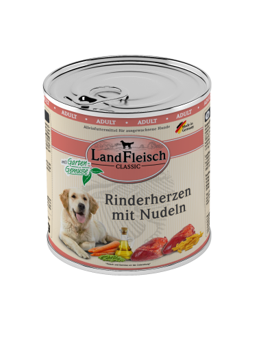 LandFleisch Dog Classic Rinderherz mit Nudeln 800gD