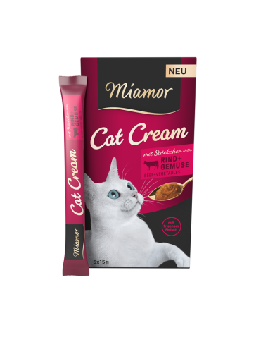 Miamor Cat Cream mit Rind + Gemüse 5x15g
