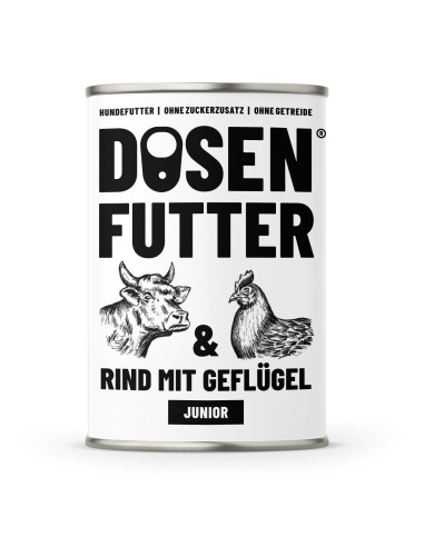 Schnauze & Co Dosenfutter Junior Rind & Huhn 400gD