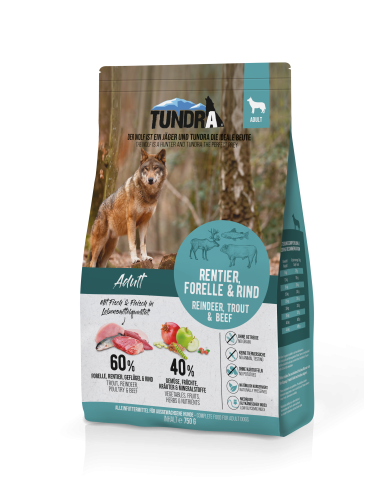 Tundra Dog Rentier, Forelle & Rind 750g