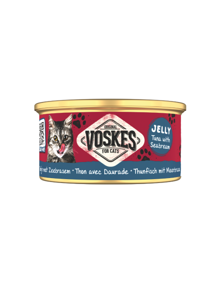 Voskes JELLY WETFOOD THUNFISCH MIT MEERBRASSE 85gT