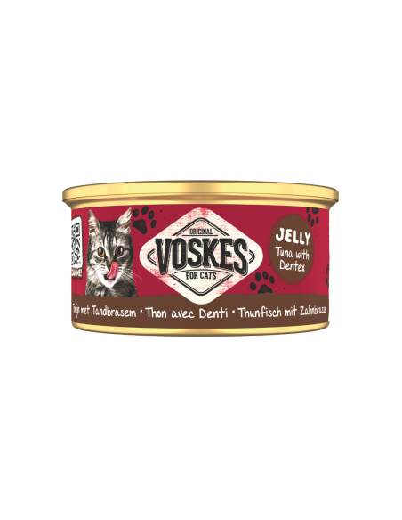 Voskes JELLY WETFOOD THUNFISCH MIT ZAHNBRASSE 85gT