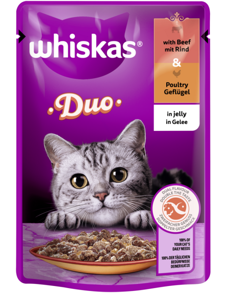 Whiskas Duo mit Rind+Geflügel in Gelee 85gP
