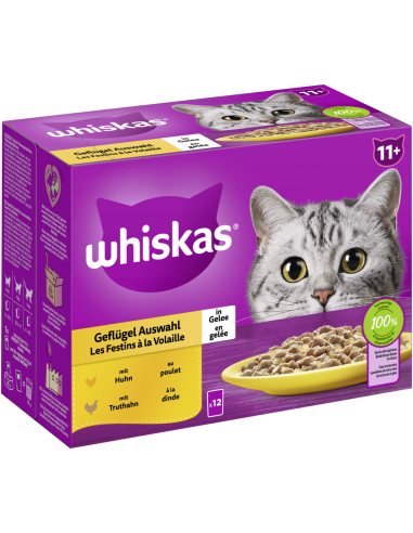 Whiskas 11+ Geflügel  Auswahl Gelee 12x85gP