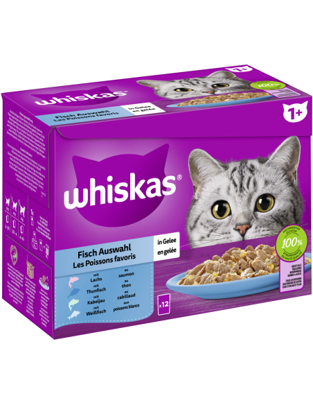 Whiskas 1+ Fisch Auswahl Gelee 12x85gP