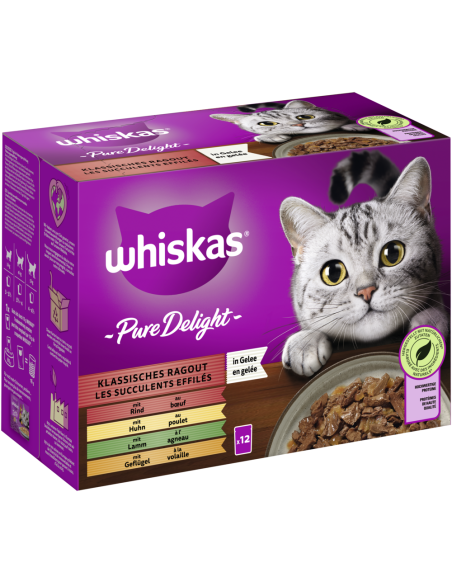 Whiskas Pure Del. Kla. Rag Gelee 12x85gP