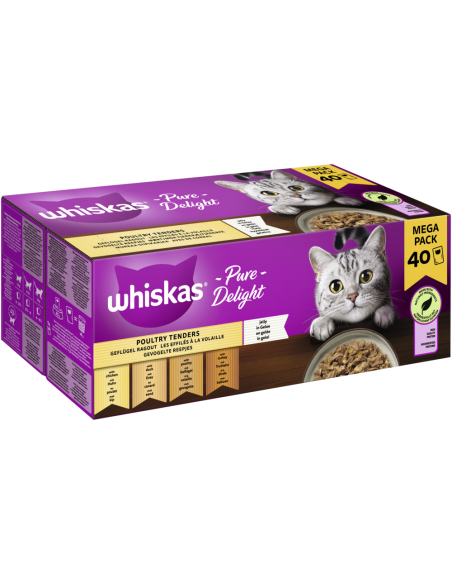Whiskas Pure Del. Geflügel Rag Gelee 40x85gP