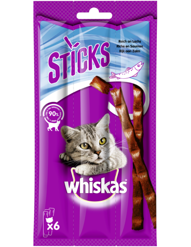 Whiskas Snack Sticks Reich an Lachs 6Stück